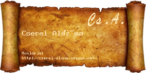 Cserei Alóma névjegykártya